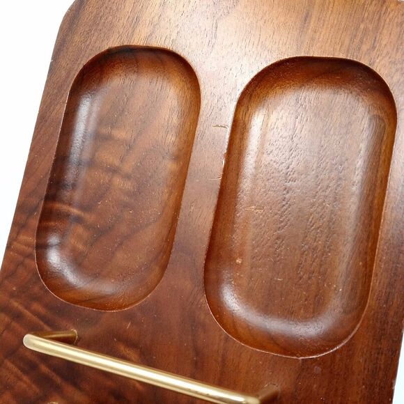 Vintage MCM Wood Dresser Valet Tray Made in USA Mission Crafted in California - Picture 4 of 8